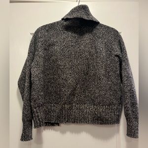 Madewell Turtleneck with open back in peppered black/gray